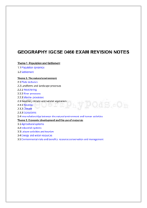 geography igcse 0460 exam revision notes