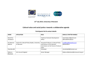 Participants list - University of Warwick