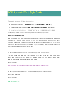 ACM Journals Word Style Guide