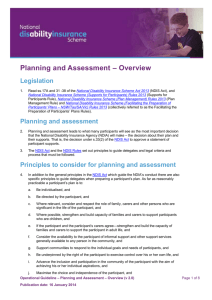 Planning and Assessment * Overview