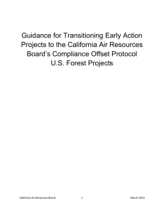 The transition date is applicable to all early action offset protocol