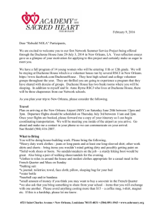 Rebuild NOLA Welcome letter - Network of Sacred Heart Schools