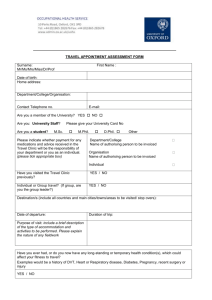 Travel Risk Assessment Appointment Form