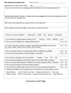 Supplementary Intake Form