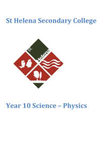 Year 10 Physics workbook