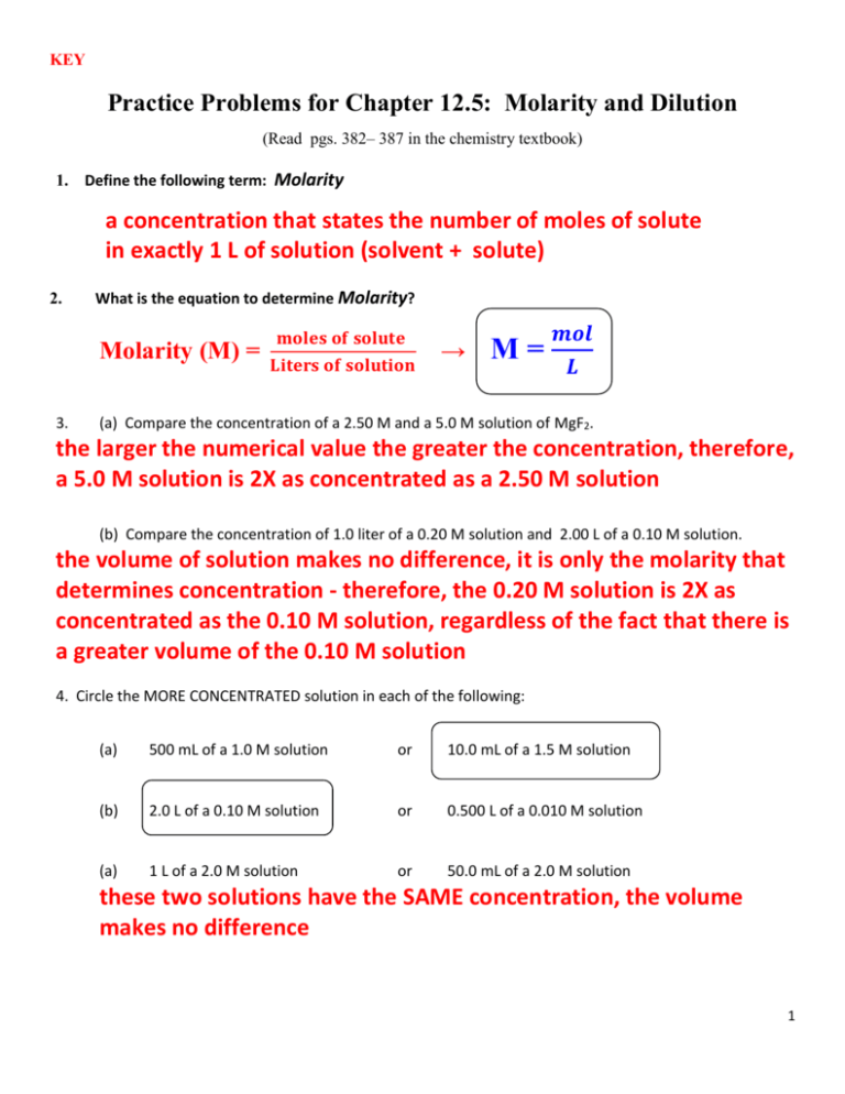 Molarity