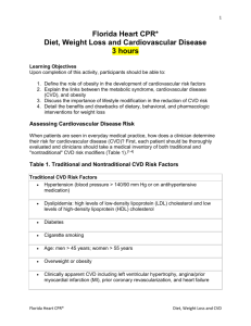 Diet, weight loss and Cardiovascular disease (3)