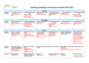Learning Challenges and Science Planner 2014-2015