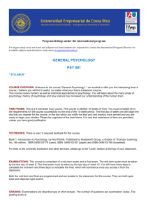 General Psychology - Business University of Costa Rica