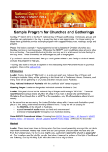 NDOPF 2014 Sample Program for Churches and Gatherings