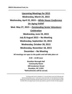 BWICA Educational Fund, Inc. Upcoming Meetings for 2015