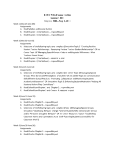 EDUC 5306 Course Outline Summer, 2011 May 23, 2011-