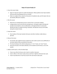 A streamlined Lesson Study outline