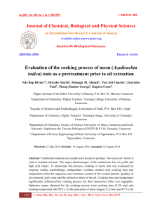 Sample Paper - Journal of Chemical, Biological and Physical Sciences