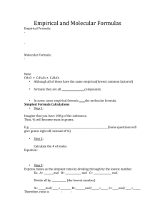 Note and practice problemsEmpirical and Molecular Formulas