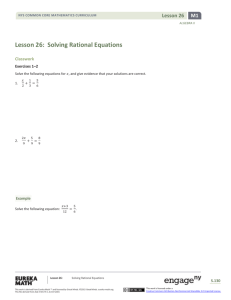Algebra II Module 1, Topic C, Lesson 26: Student Version