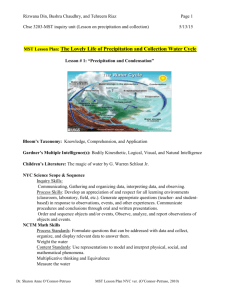 cbse 3203 my lesson plan on precipitation and collection