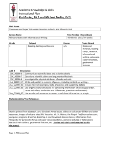 Super Volcanoes - Yellowstone Teacher Project