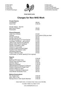 Charges for Non-NHS work
