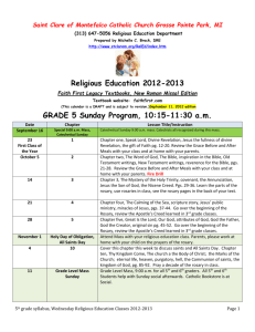 Religious Education 2012-2013