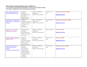 2014 New Faculty Orientation Series Schedule