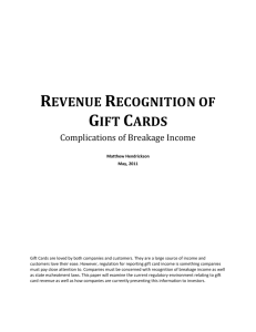 Revenue Recognition of Gift Cards