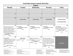 PreAP Math Analysis Calendar 2013