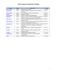 2013 Emergency Preparedness Findings