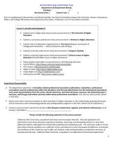 RECRUITMENT AND ADVERTISING PLAN