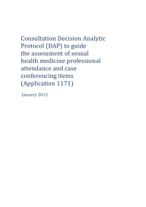 Consultation Decision Analytic Protocol (DAP) to guide the