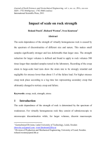 Impact of scale on rock strength