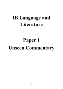 Unseen Commentary What is Paper 1?