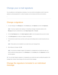 Changing Your E-mail Signature