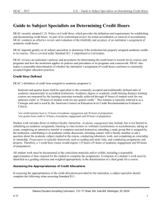 G.6. Guide to Subject Specialists on Determining Credit Hours
