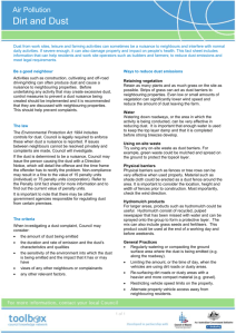 Air Pollution - Dirt and Dust Fact Sheet General