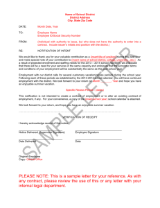Sample Letter (Classified)
