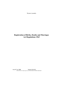 Registration of Births Deaths and Marriages Act Regulations 1963