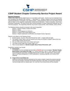 Student Chapter Community Service Project Award Guidelines and