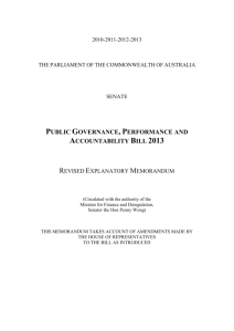 Public Governance, Performance and Accountability Bill 2013