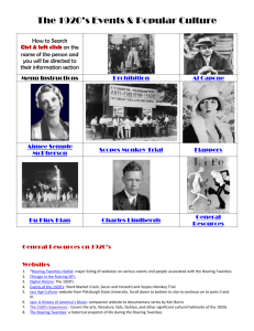The 1920*s Events & Popular Culture