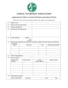 3. Fellow of Animal Nutrition Association (FANA)