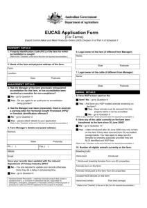 Application form for EUCAS accreditation of farms
