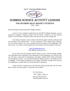 Physical Science summer packet for 2015-2016
