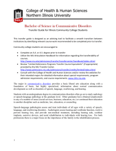 Communicative Disorders - College of Health & Human Sciences