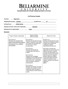 Standards Based Unit of Study Template (provided via LiveText