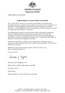 Progress Report on Lyme Disease in Australia