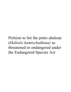 Petition to list the pinto abalone (Haliotis