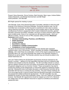 Westmont`s Program Review Committee Minutes Jan. 22, 2014