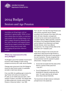Seniors and Age Pension - Department of Social Services
