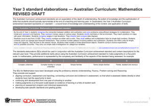 Year 3 standard elaborations Australian Curriculum: Mathematics